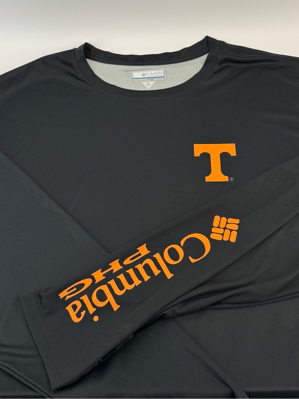 Columbia Long-Sleeve Performance Shirt with Orange 'T' and Sleeve Logo - 2XL